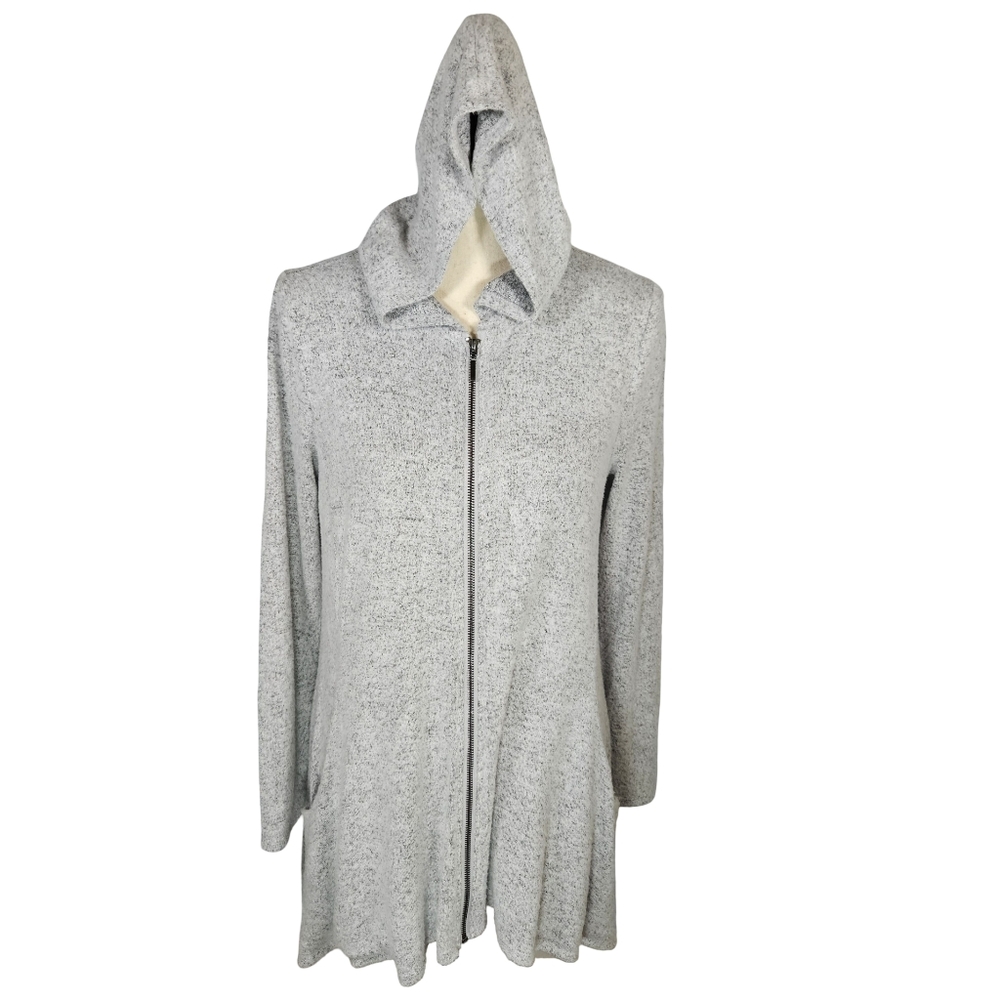 Cupio Long Hooded Cardigan, Heather Grey, Medium - Picture 2 of 13